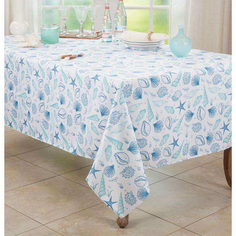 Saro Lifestyle Coastal Tablecloth With Seashell Design