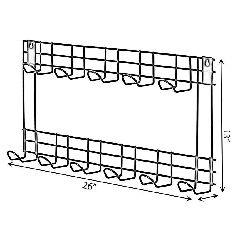 Black Steel Wall Mount Garden Tool Storage Rack