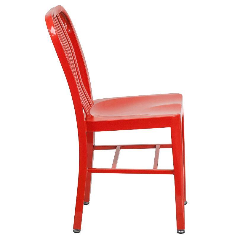 Stamford Red Steel Armless Indoor/Outdoor Dining Chair