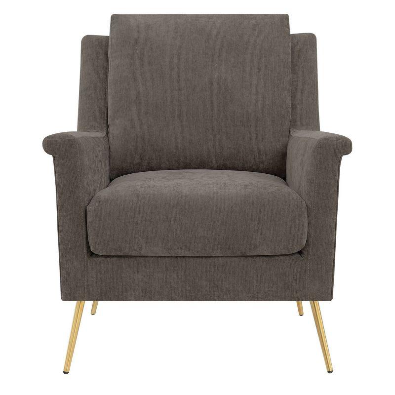 Lincoln Accent Chair Cocha Mocha - Picket House Furnishings: Gold Legs, Mid-Century, Foam Filled Comfort