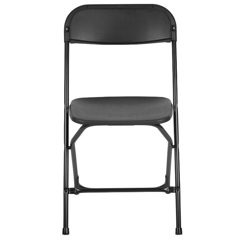 Flash Furniture Hercules Series Plastic Folding Chair Black - 2 Pack 650LB Weight Capacity Comfortable Event Chair-Lightweight Folding Chair