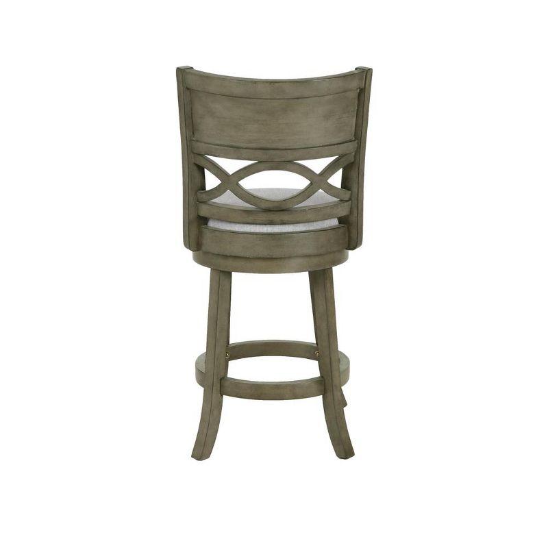 New Classic Furniture,Manchester 24" Solid Wood Counter Stool With Fabric Seat In Ant Gray