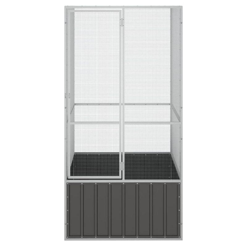 vidaXL Bird Cage Anthracite 43.7 in.x42.1 in.x83.3 in. Galvanized Steel