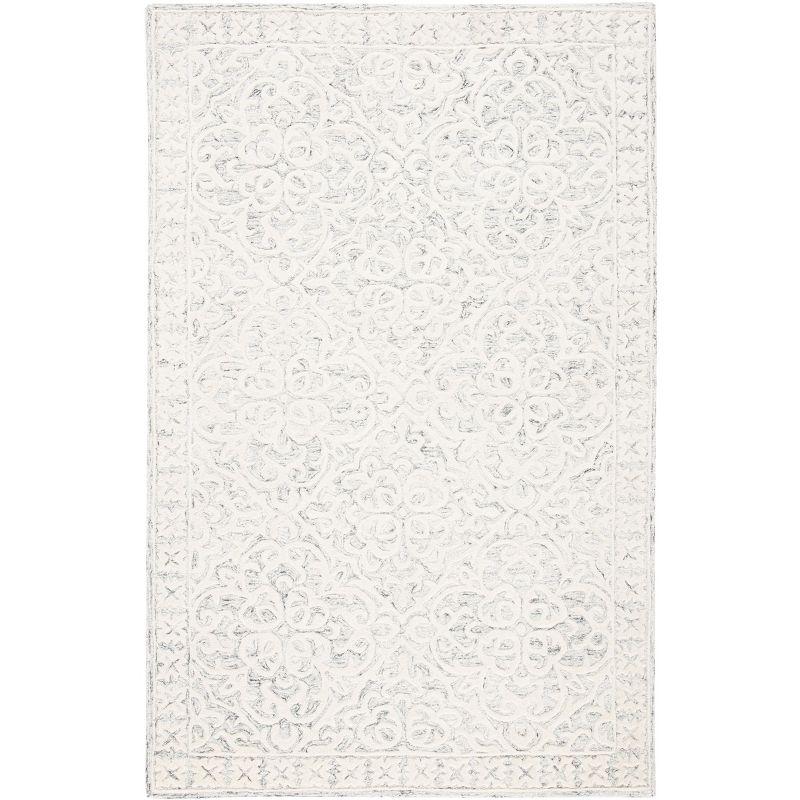Metro MET857 Hand Tufted Indoor Area Rug - Silver/Ivory - 5'x8' - Safavieh