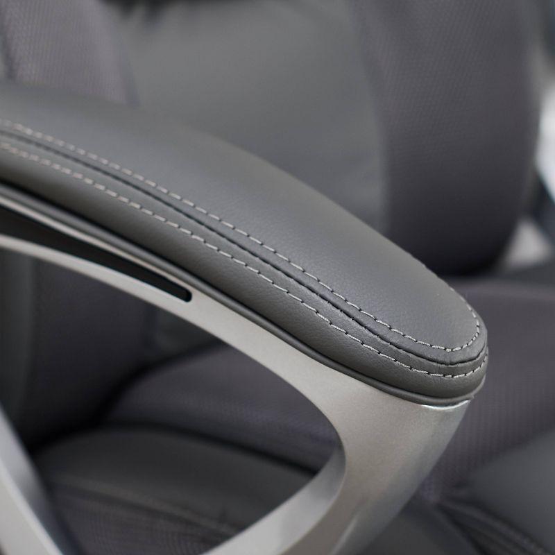 Amplify Executive Mesh Office Chair Seamless Light Gray - Serta: Ergonomic with Fixed Arms & Casters, Adjustable Height