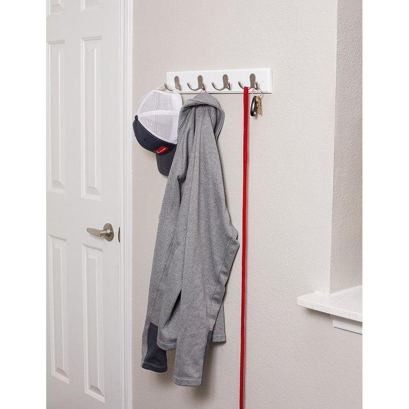 BirdRock Home Dual Hook Coat and Hat Rack - 4 Dual Hooks