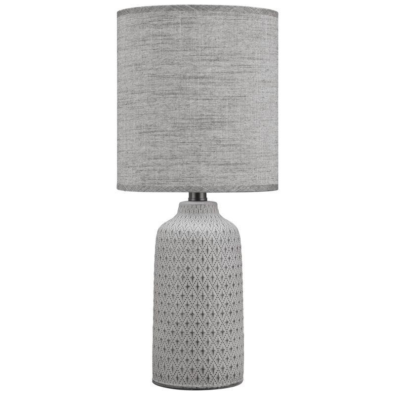 Donnford 20" Gray Ceramic Table Lamp with Diamond Pattern