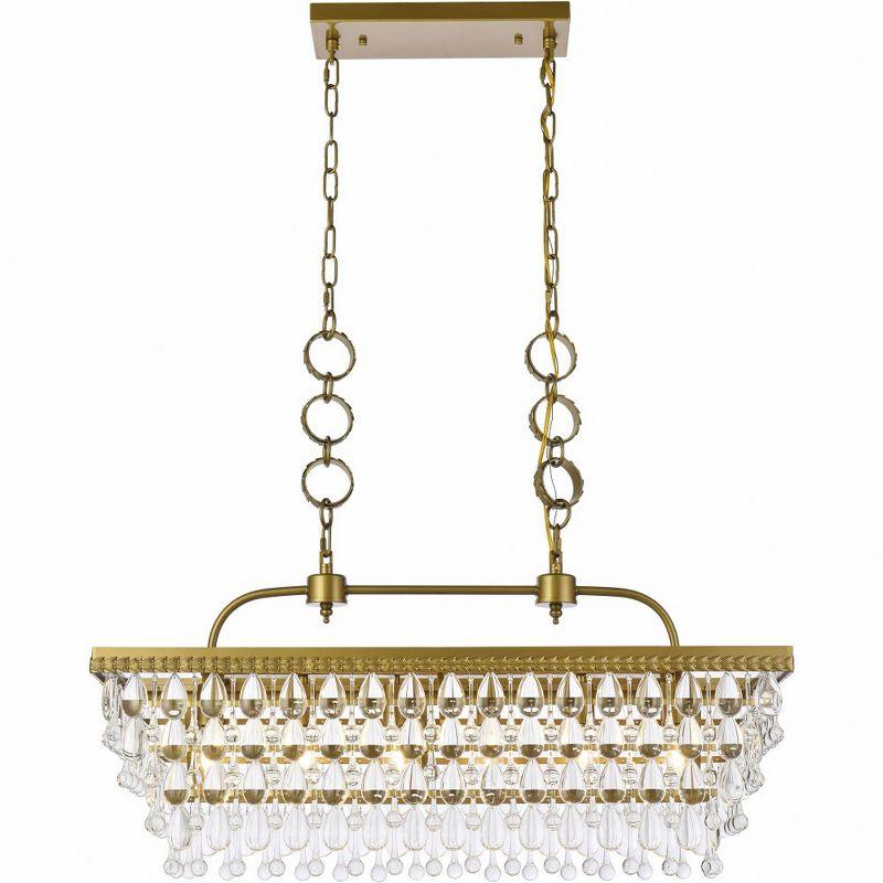 Nordic Brass and Crystal 6-Light Island Pendant