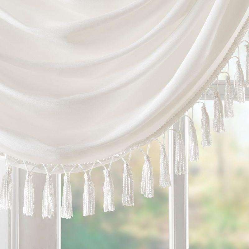 Elena Faux Silk Waterfall Embellished 38'' W Window Valance