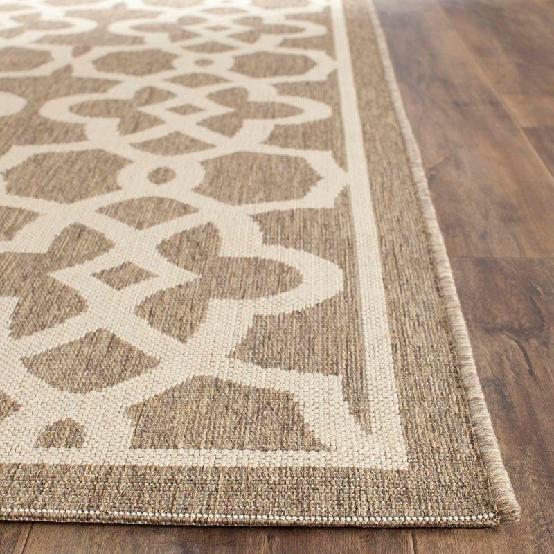 Courtyard CY6071 Power Loomed Indoor and Outdoor Area Rug - Mocha/Beige - 5'3"x7'7" - Safavieh