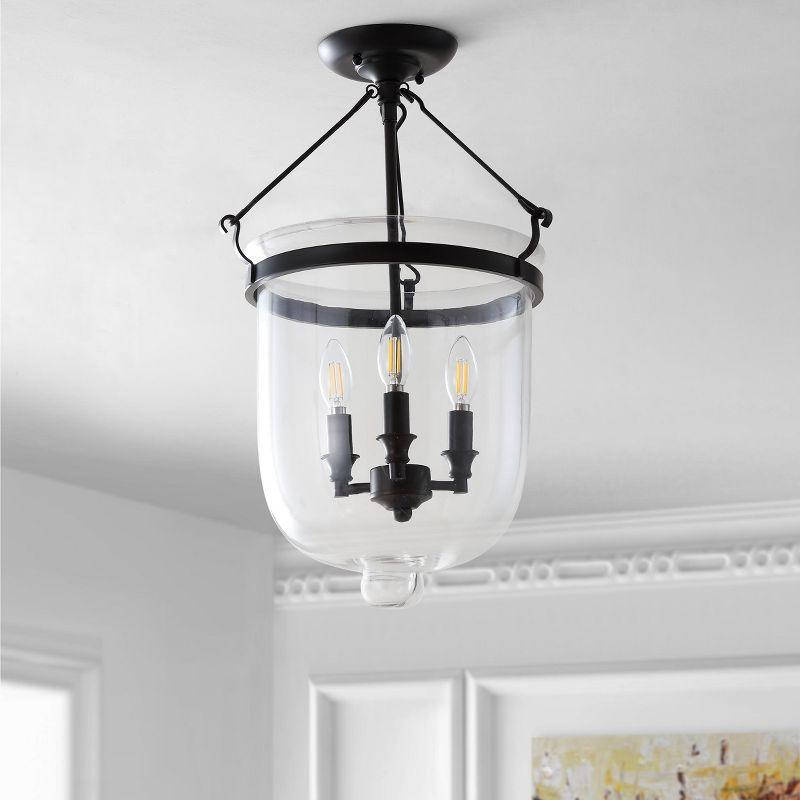 JONATHAN Y Charlotte Metal/Glass LED Semi-Flush Mount