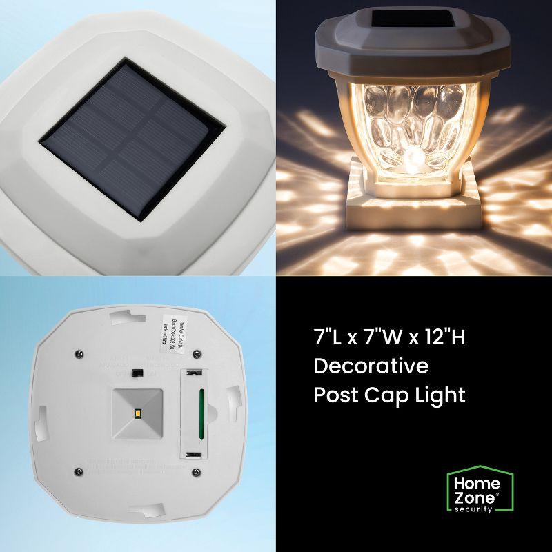 Home Zone Security® 12-Lumen-Each 4 x 4 Solar LED Post Cap Lights (White)
