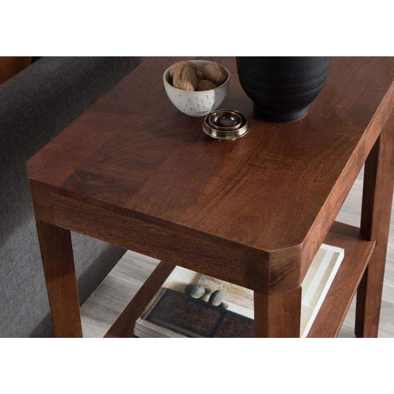 Kate and Laurel Talcott Rectangle Wood Side Table, 22x14x26, Walnut Brown