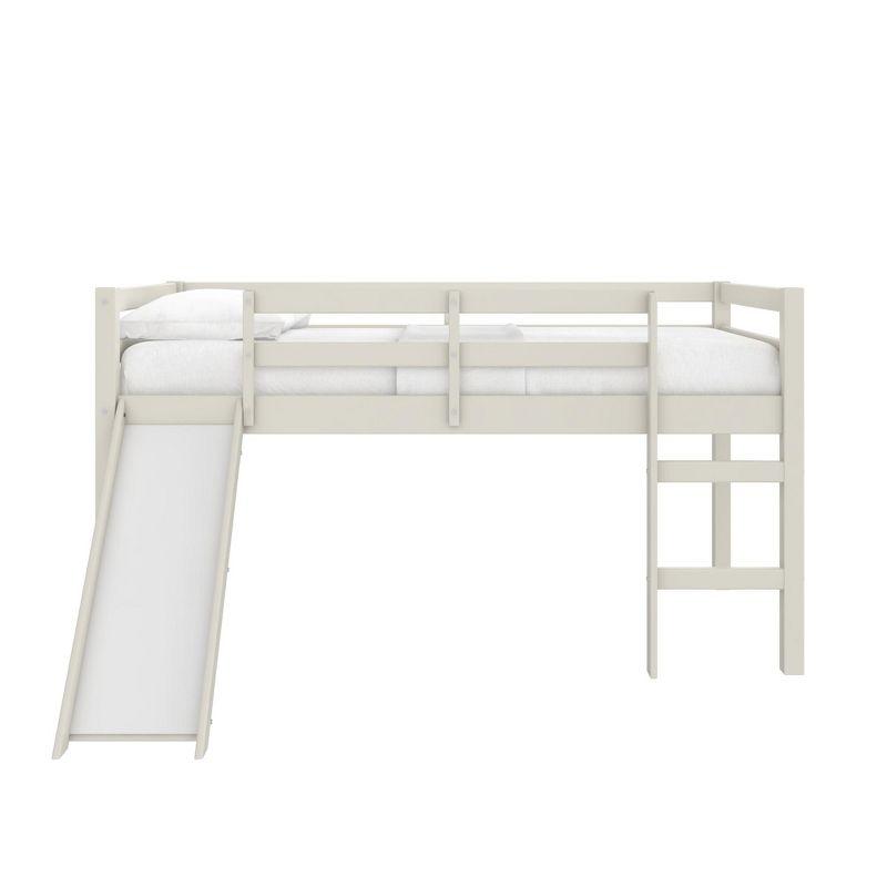 DHP Milton Kids Junior Loft Bed with Slide, Twin, White