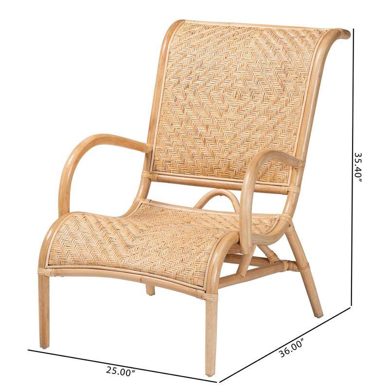 bali & pari Madura Rattan Lounge Chair: Handcrafted, Bohemian Design, No Assembly Required