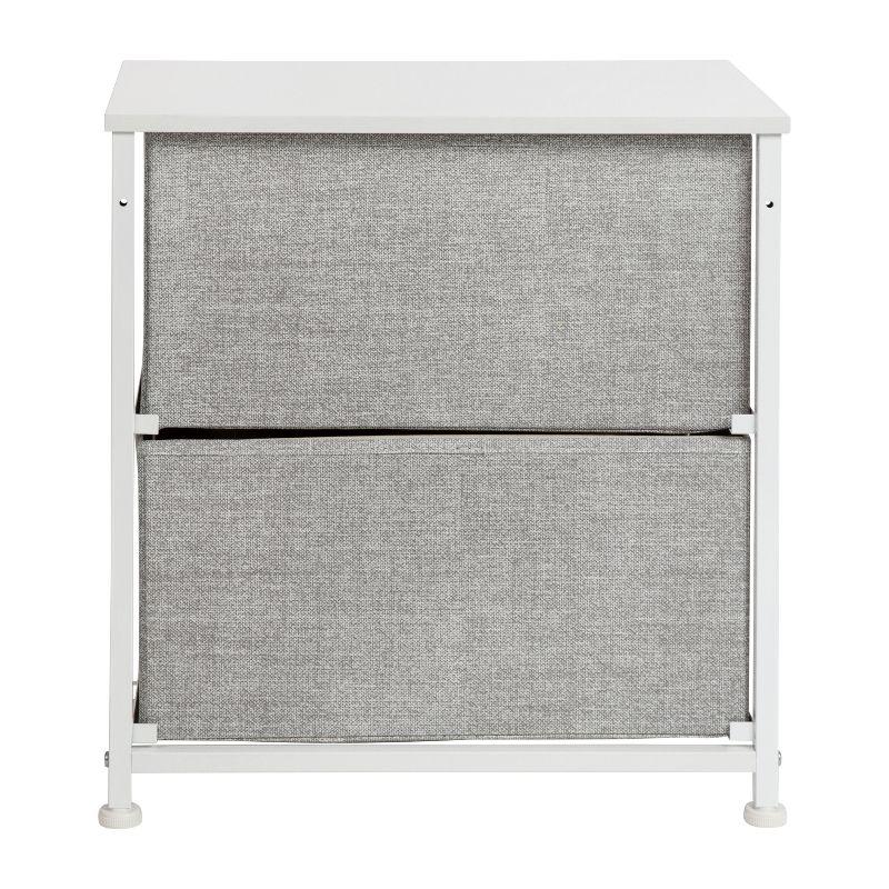 Flash Furniture Malone 2 Drawer Storage Stand with Wood Top & Fabric Pull Drawers