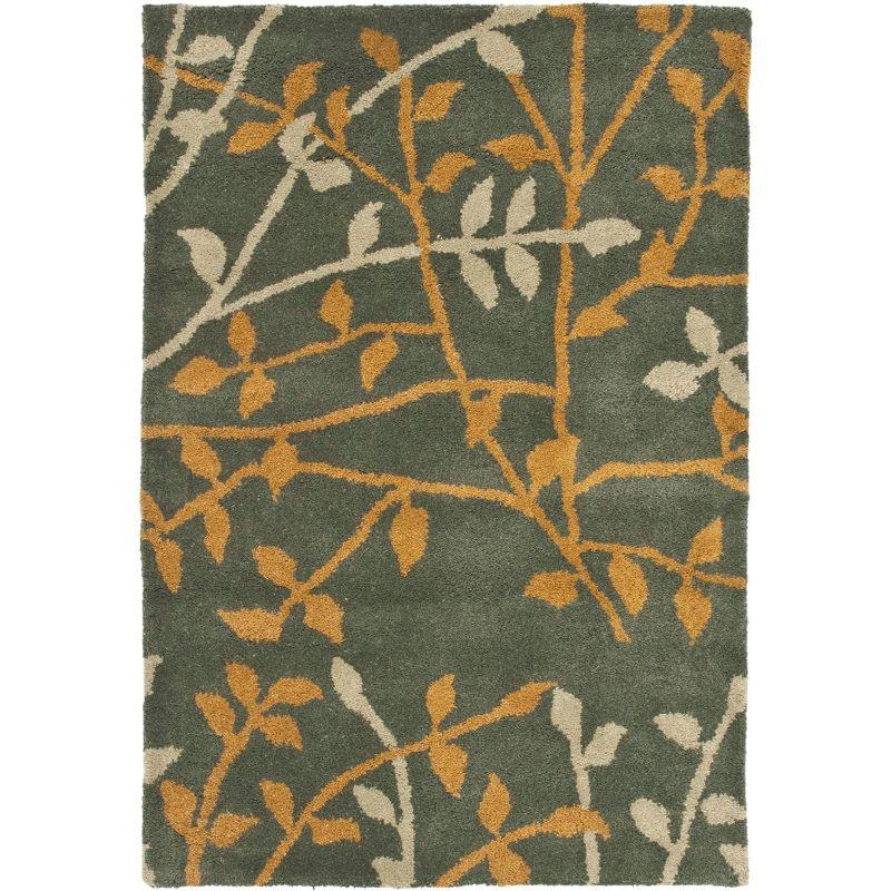 Gray and Multi Wool Viscose Tufted Floral 2' x 3' Rug