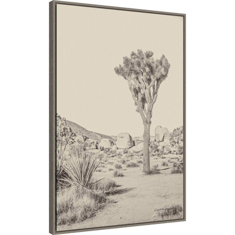 23" x 33" Joshua Tree III Neutral by Elizabeth Urquhart Framed Canvas Wall Art Print - Amanti Art: Sylvie Style, Polystyrene Frame