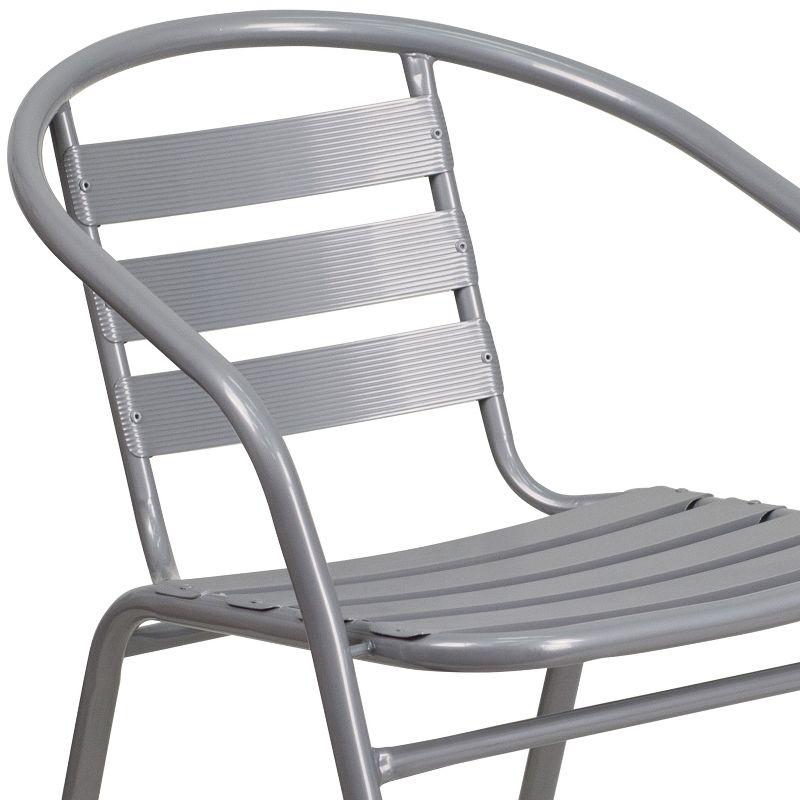 Flash Furniture Lila Metal Restaurant Stack Chair with Aluminum Slats