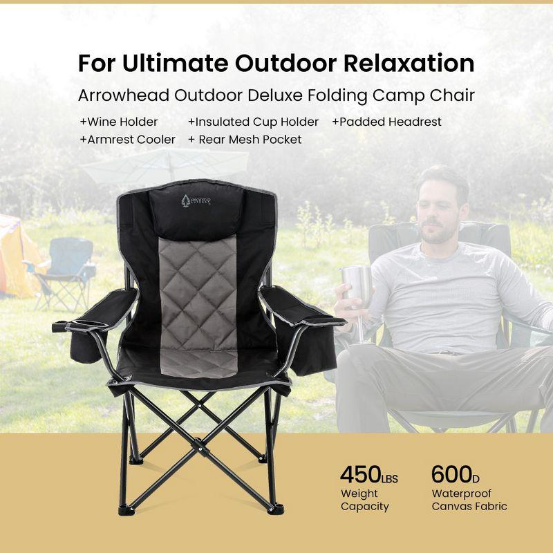 ARROWHEAD Outdoor Folding Camping Chair with Cushions