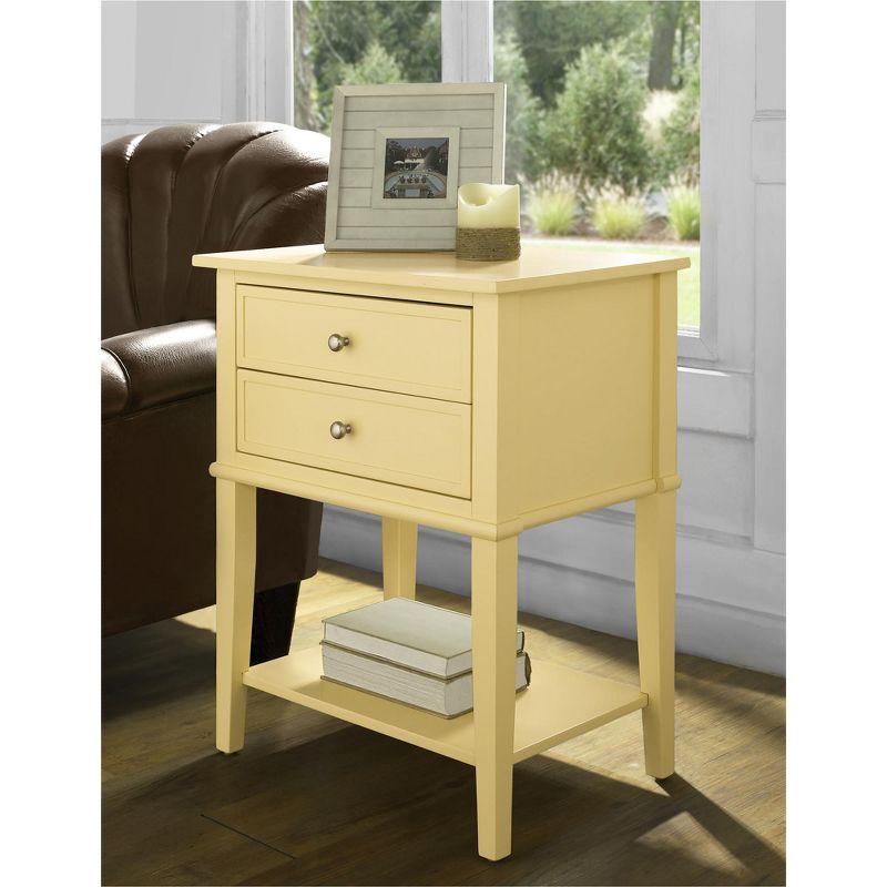 Ameriwood Home Franklin Nightstand Table with 2 Drawers and Lower Shelf