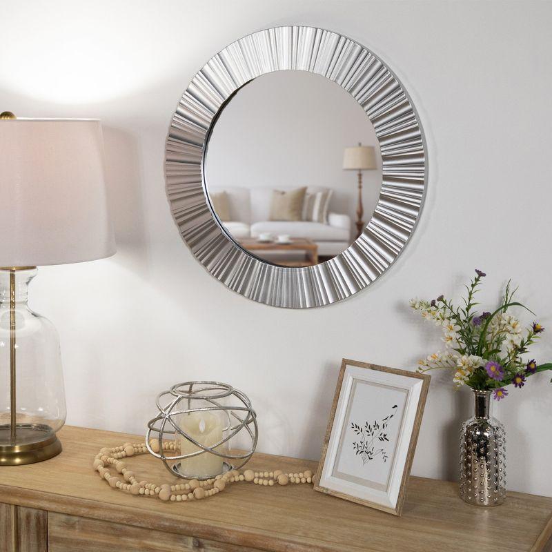 Elegant 20" Contemporary Fluted Round Mirror Wall Decor