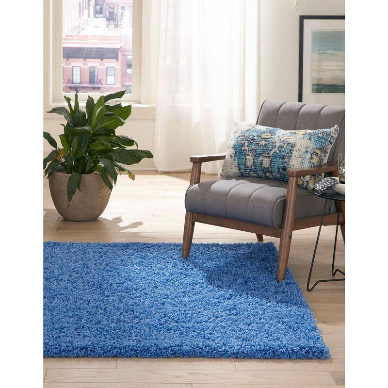 Unique Loom 8' 0 x 11' 0 Rectangle Solid Shag Periwinkle Blue Area Rug