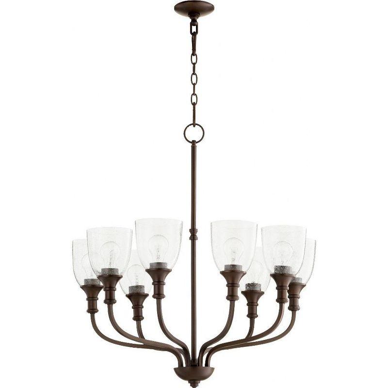 Elegant Richmond 32" Bronze Chandelier with Clear Seeded Glass