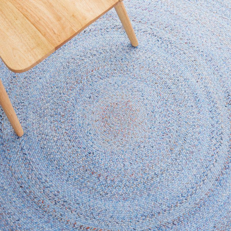 Braided BRD804 Hand Woven Area Rug - Light Blue/Red - 3' round - Safavieh.