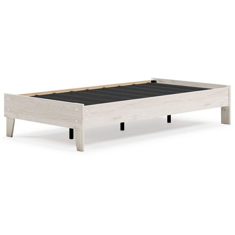 Twin Socalle Platform Bed Natural - Signature Design by Ashley: Contemporary Space-Saving, No Box Spring Required