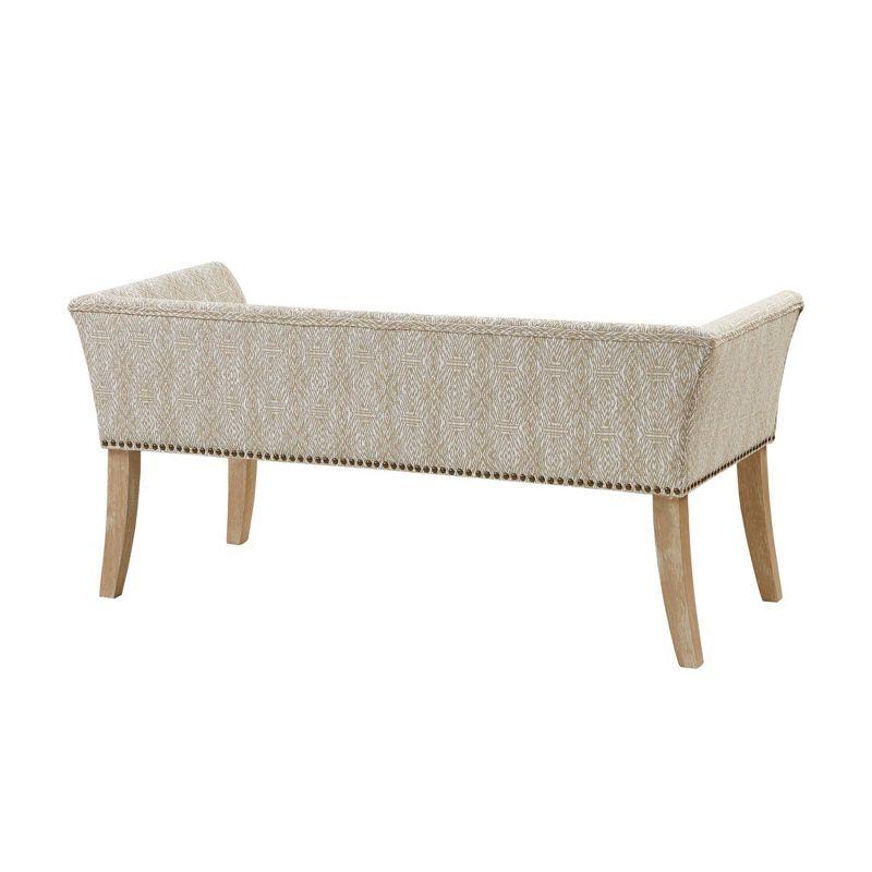 Madera Flared Arms Upholstered Storage Bench in Taupe