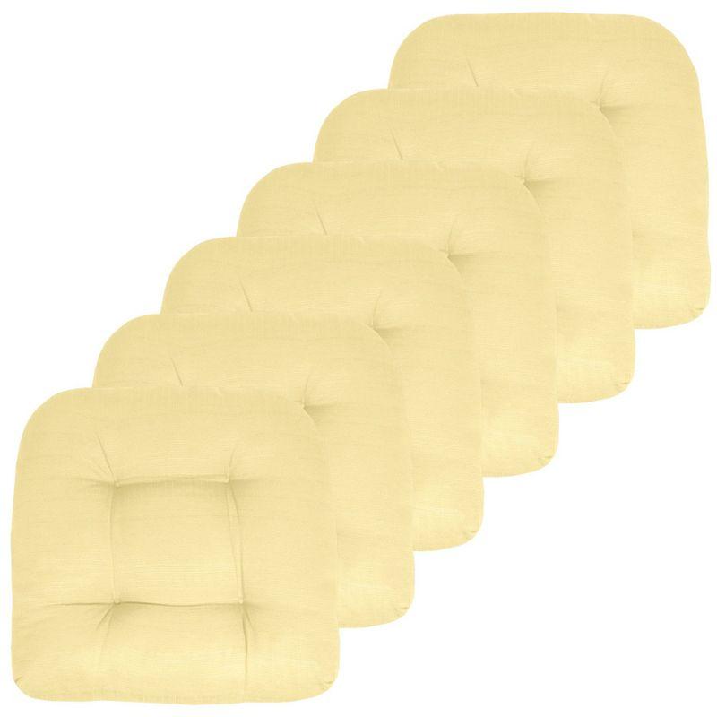 Premium Patio Tufted Outdoor Solid Chair Cushions, 19" x 19"
