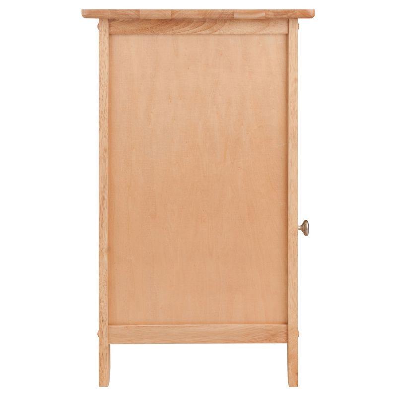 Winsome Eugene Nightstand Natural: Wood Composite Bedside Table with Cabinet Door & Drawer