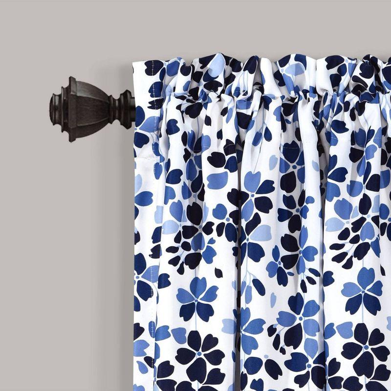 Weeping Flowers Polyester Room Darkening Curtain Pair