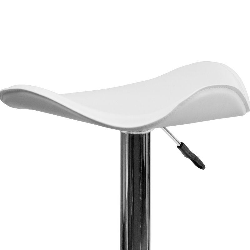 Flash Furniture Contemporary Vinyl Adjustable Height Barstool with Wavy Seat and Chrome Base