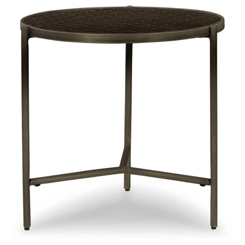 Doraley End Table Black/Gray/Brown/Beige - Signature Design by Ashley: Honeycomb Top, Mango Wood, Metal Base