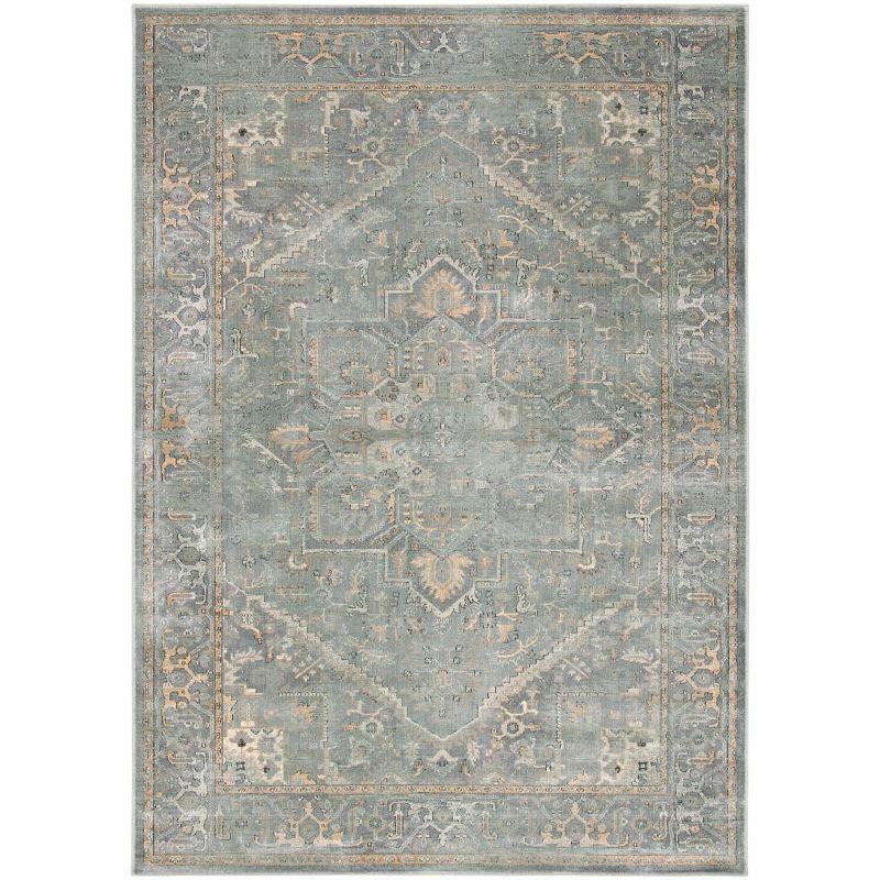 Vintage VTG114 Power Loomed Indoor Skid-Resistant Area Rug - Grey/Multi - 6'7"x9'2" - Safavieh