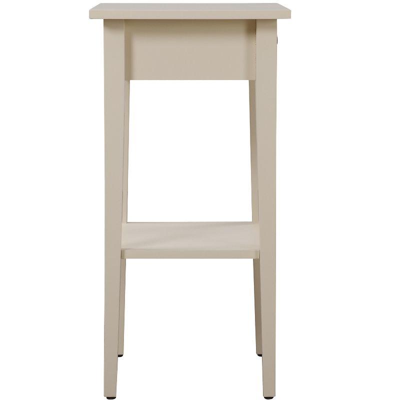 Dalton Beige Modern Nightstand with Open Storage Shelf