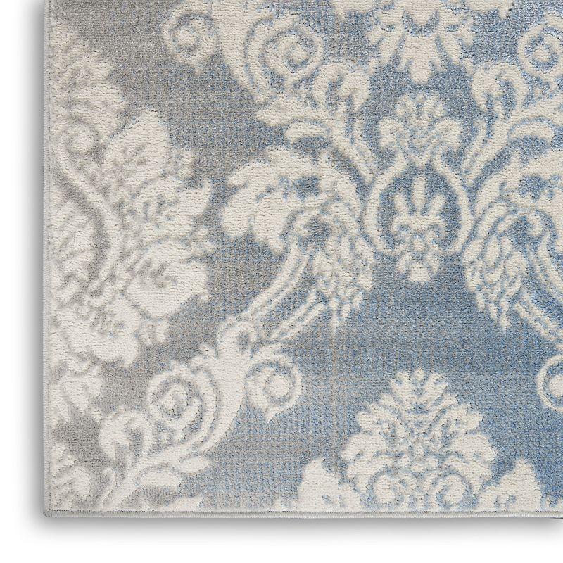Nourison Elation ETN03 Indoor only Area Rug - Ivory Blue 2'3" x 7'6"