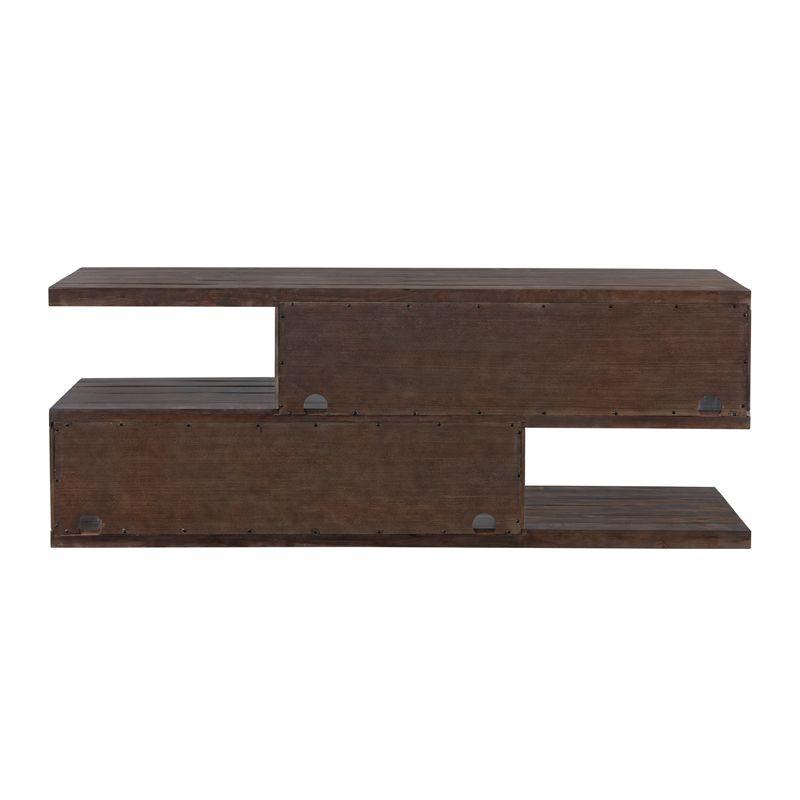 Lexington Contemporary Rustic 70" Dark Mocha Solid Pine TV Stand