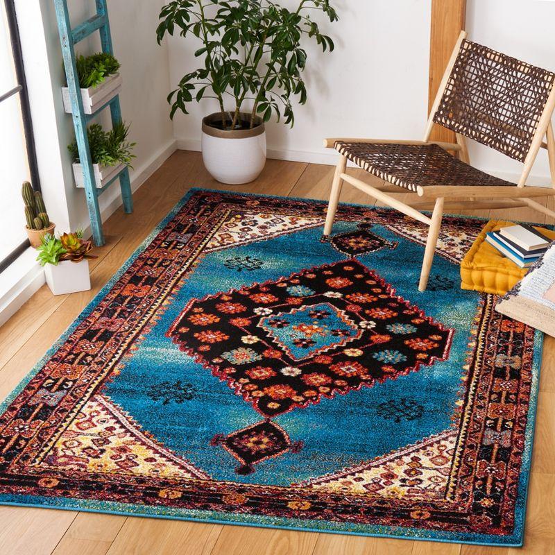Vintage Hamadan VTH202 Power Loomed Area Rug - Blue/Black - 8'x10' - Safavieh.