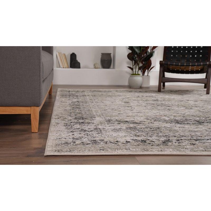 Eco-Friendly Vintage Silver Speckled Oval Area Rug, 4' x 6'