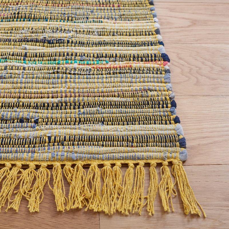 Rag Rug RAR121 Hand Woven Indoor Area Rug - 5'x8' - Yellow/Multi - Safavieh