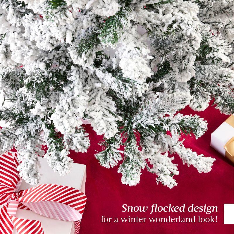 Best Choice Products Snow Flocked Christmas Tree, Premium Holiday Pine Branches, Foldable Metal Base