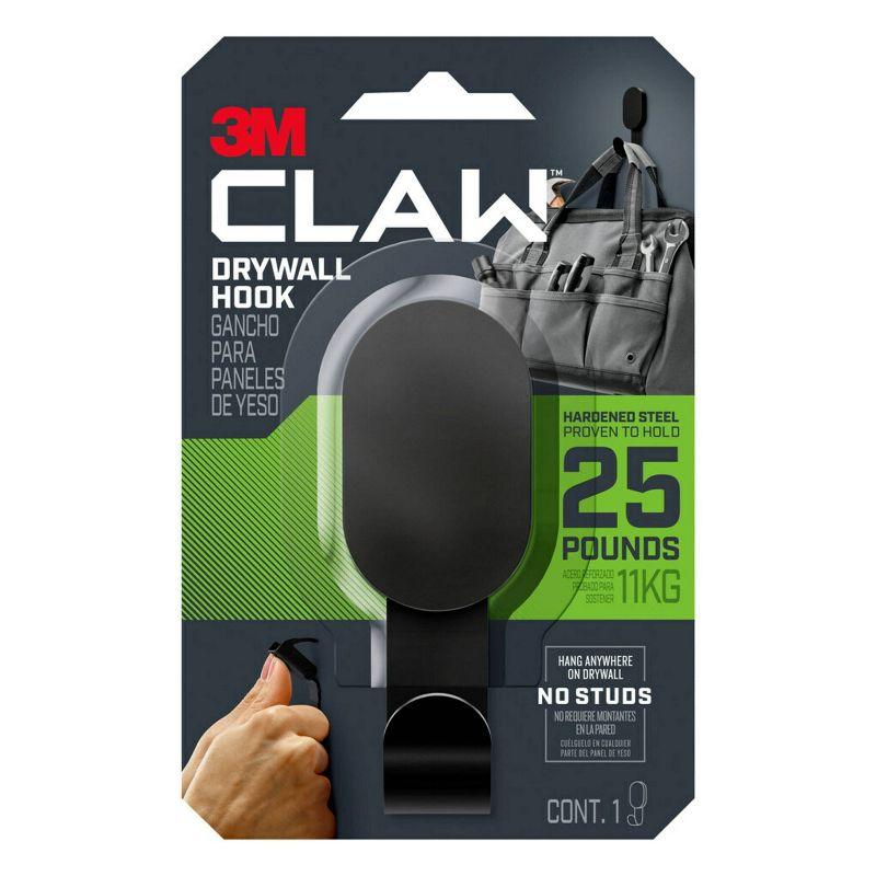 3M Claw Black Hardened Steel 25lb Drywall Hook