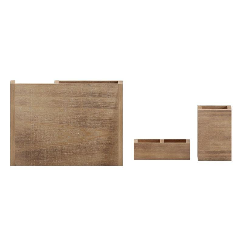 Merrick Lane 3 Piece Metal and Wood Desk Organizer Set for Desktop, Countertop, or Vanity