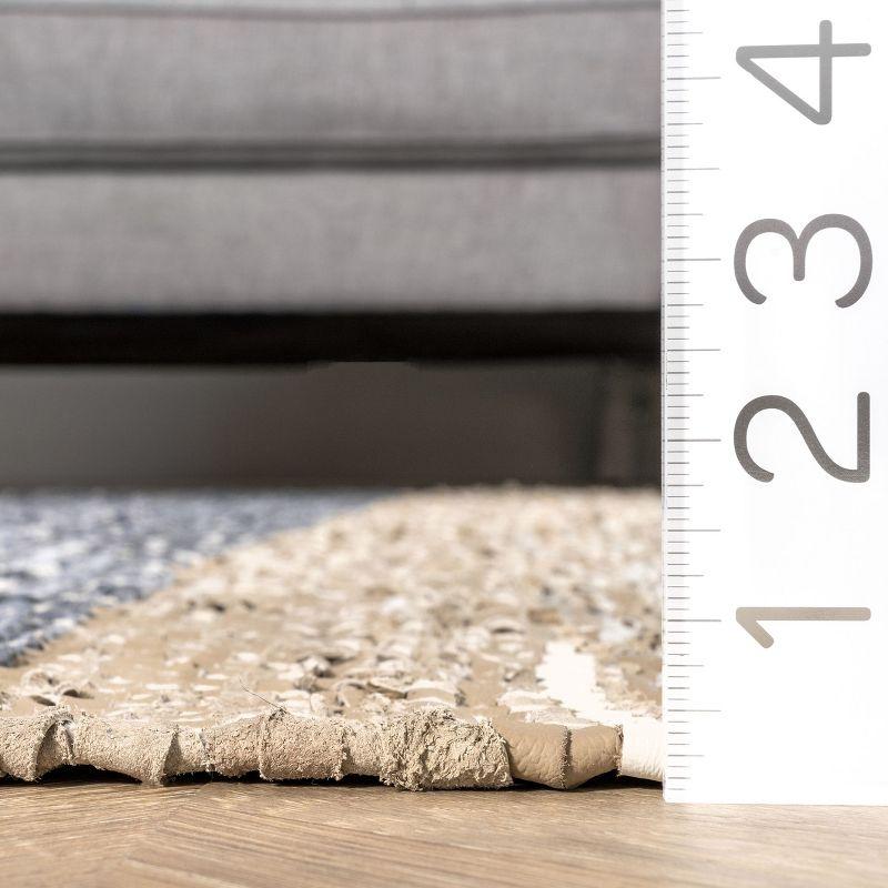 Nuloom Farren Hand Woven Diamond Leather Indoor Area Rug, 6' x 9'