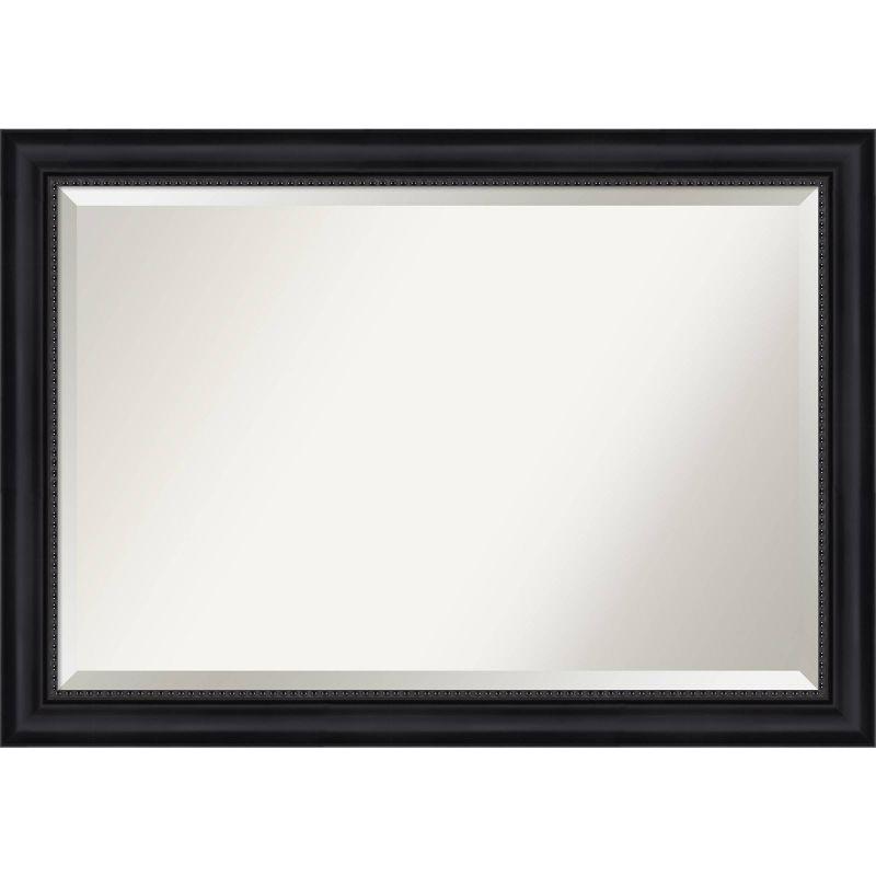 41"x29" Astor Framed Bathroom Vanity Wall Mirror Black - Amanti Art: Modern Rectangular, Satin Finish