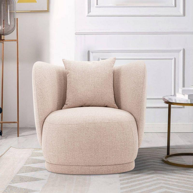 Siri Contemporary Linen Upholstered Accent Chair with Pillows - Manhattan Comfort