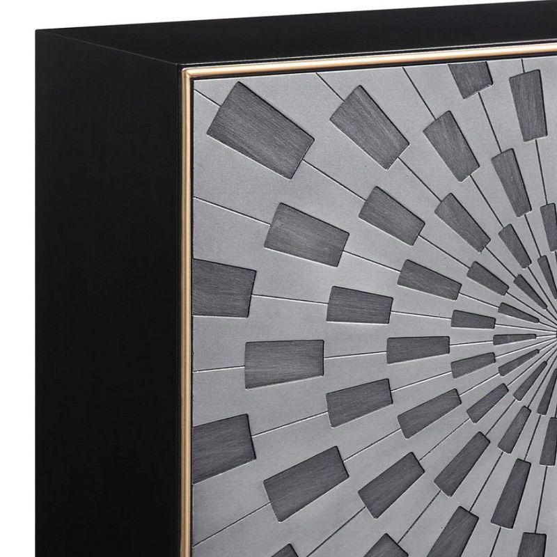 39" Quilla Accent Table Black, Gray and Brass Finish - Acme Furniture